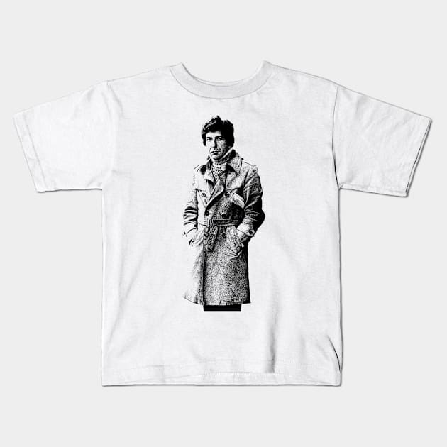 Leonard Cohen Kids T-Shirt by lonignginstru